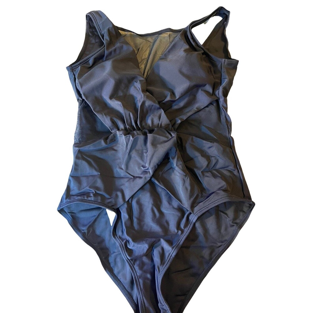 JIANLANPTT Woman's One Piece High Neck Size Small Navy Blue NEW